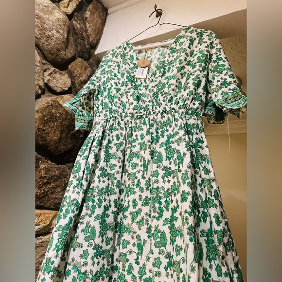 NWT Lapogee cotton linen blend maxi dress. Size S. Very hobo cottage core. - Picture 12 of 14